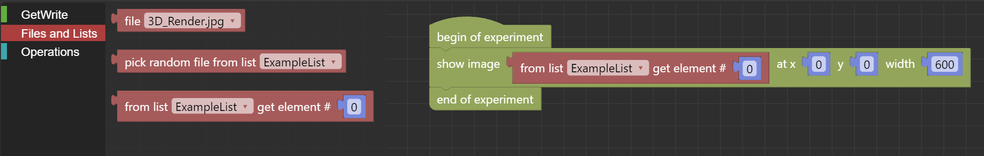 Different list reference blocks inside of the block editor.